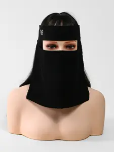 1pc Pure Color Bow Tie Soft Skin-Friendly Mask, Comfortable Breathable Niqab, Muslim Women's Face Covering Hijabs for Modest Dressing, Modesty