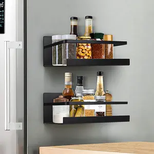 MECHEER 2 Pack Magnetic Spice Storage Rack Organizer with Hooks for Kitchen and Refrigerator,Kitchen Gadgets,Home Organization Improvement Shelf
