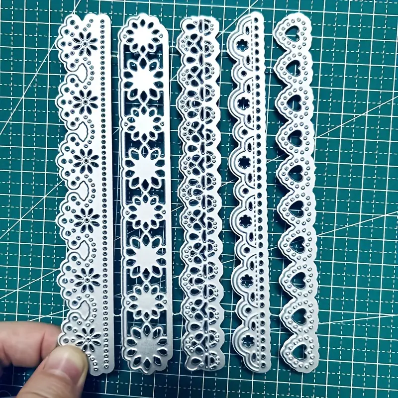 5 Lace Edge Carbon Steel Knife Mold Molds Paper Cutting Embossing Engraving Cutters, Durable Craft Tools for DIY Projects, Card Making, Scrapbook Materials