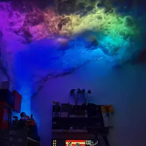 Lights for Ceilings 3D Thunder Clouds Light, RGB Music Syncing Ceiling Cloud Light, DIY Kits Infrared Remote Controls  Modern Mood Lighting Adjustable RGB Lighting Flexible Neon Decorativ