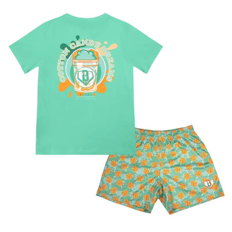 Baseball Lifestyle 101 Home Run Sugar Tee & Mesh Shorts Set | Summer Baseball Outfit | Matching Athletic Set for Youth & Adults