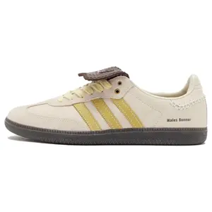 Adidas Wales Bonner x Samba 'Cream Yellow' Sneakers - Leather Upper, Rubber Sole, Round Toe, Casual Wear, All Seasons