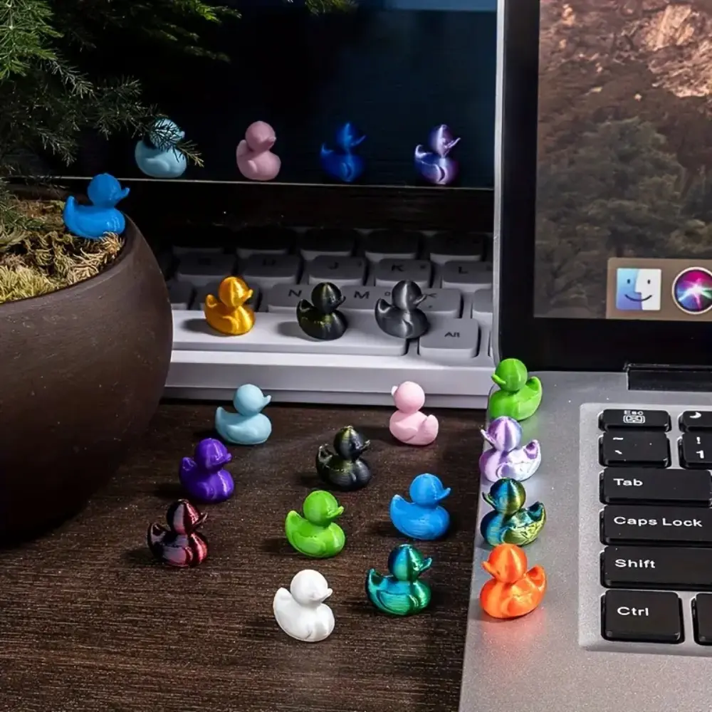 Set of 3D Printed Colorful Duckies, Home Decor, Creative Modern Decoration, Cute Waterproof Shatterproof Figurines, Cute Cartoon Figurine, Perfect Gift for Kids' Day Halloween Christmas, Cute Duck Design, Decoration Items