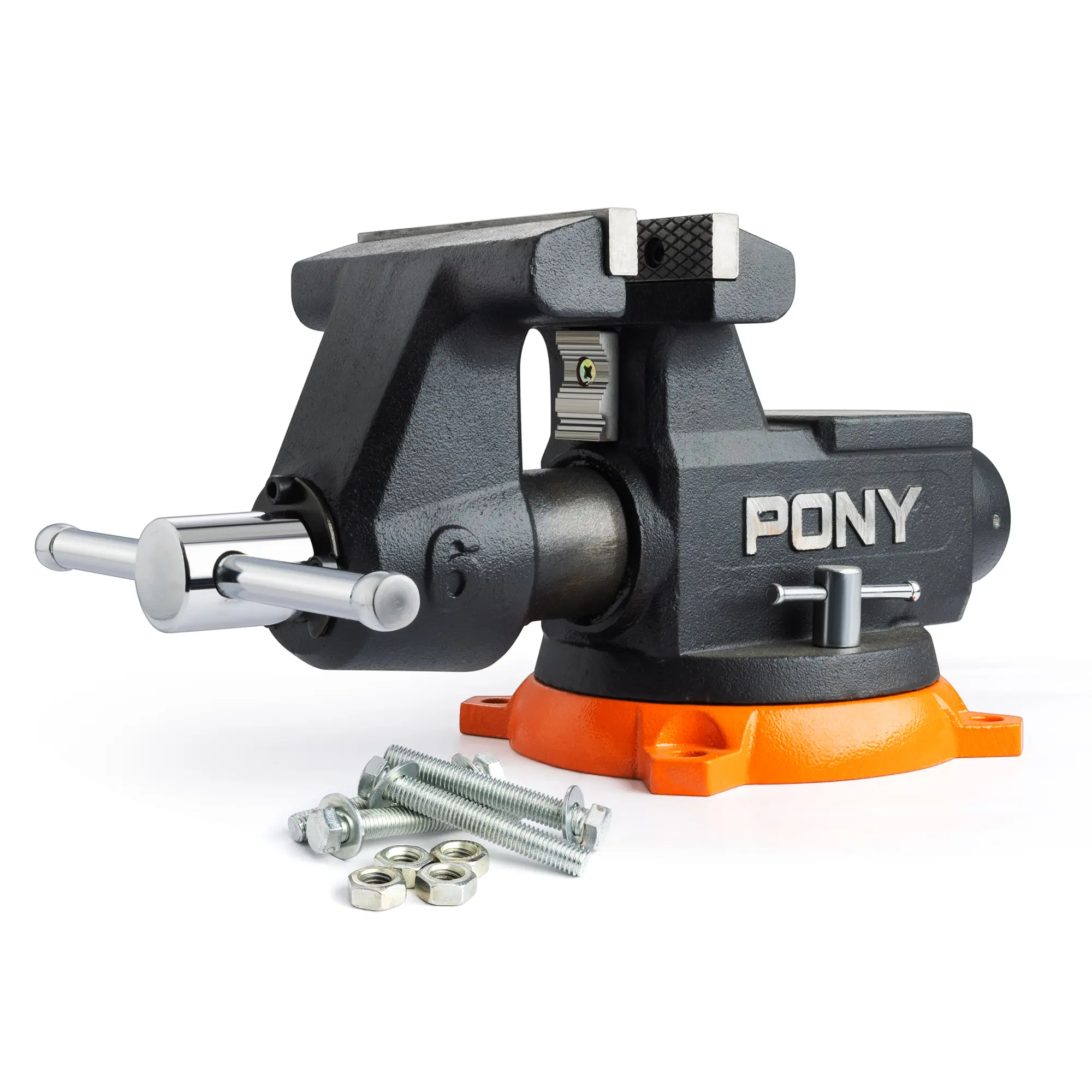 #fathersdaygift PONY 6 Inch Heavy Duty Bench Vise 8800LBS Clamping Force, Pro Workshop Workbench Vise with 360-Degree Rotatable Base and Anvil, 6-inch Jaw Opening and Width for Woodworking, Drilling, Pipe Cutting