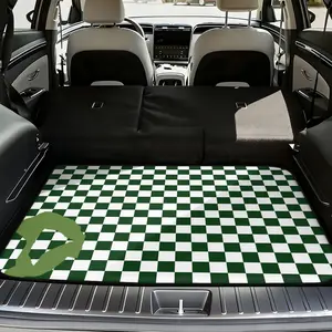 1pc, Car Trunk Mat with Checkered Weave motif, easy-clean cargo liner for SUVs, practical for grocery storage or weekend camping trips, also enhances auto interior decoration | Vehicle Boot Floor Cover