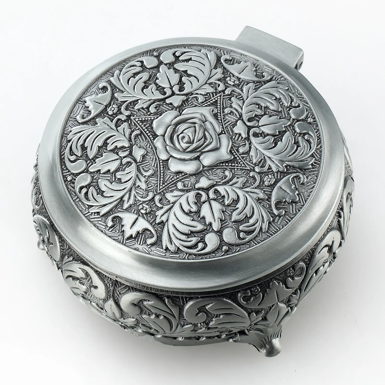 Sinzyo Round Emboss Alloy Metal Music Box Wind Up Antique Jewelry Musical Boxes Christmas Birthday Valentine's Day Gifts Plays Anastasia-Once upon a december
