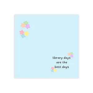 Library Days | Library Days Are The Best Days Post-it Note Pads | Star Flower Sticky Notes