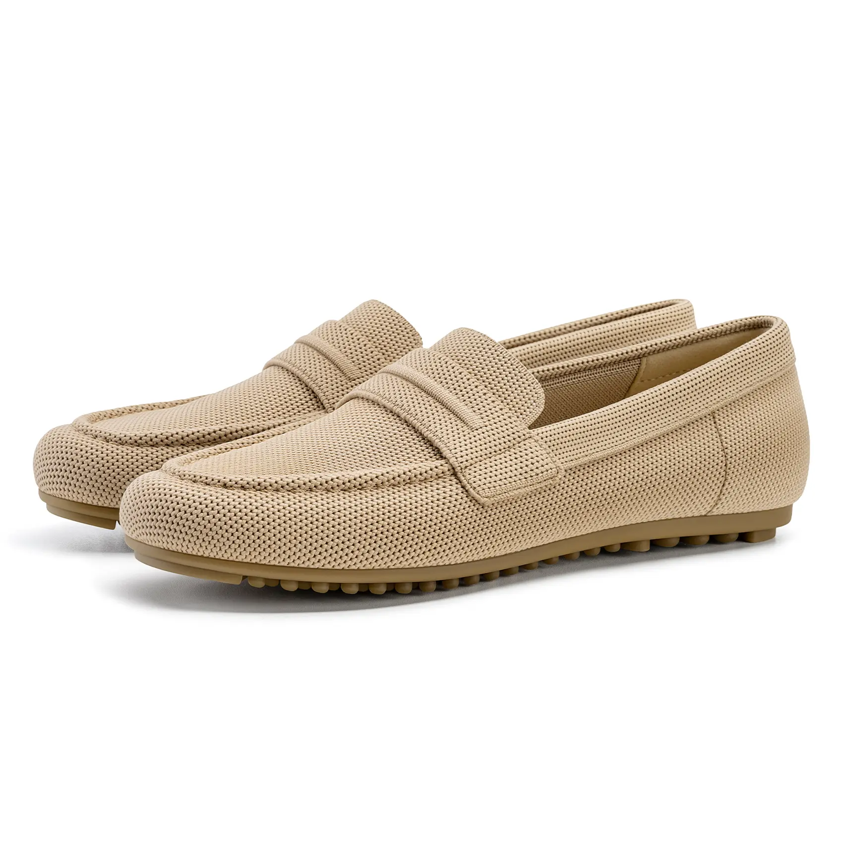 FITORY Women's Comfortable Knit Loafers, Breathable Slip-On Walking Shoes with Arch Support for Work & Everyday Wear