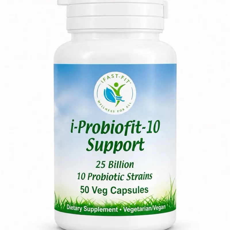 IFastFit Digestive Probiotic 10 Strains 25 Billion with 50 Veg Capsules for Healthcare and Edible Use Supplement Fitness Dietary