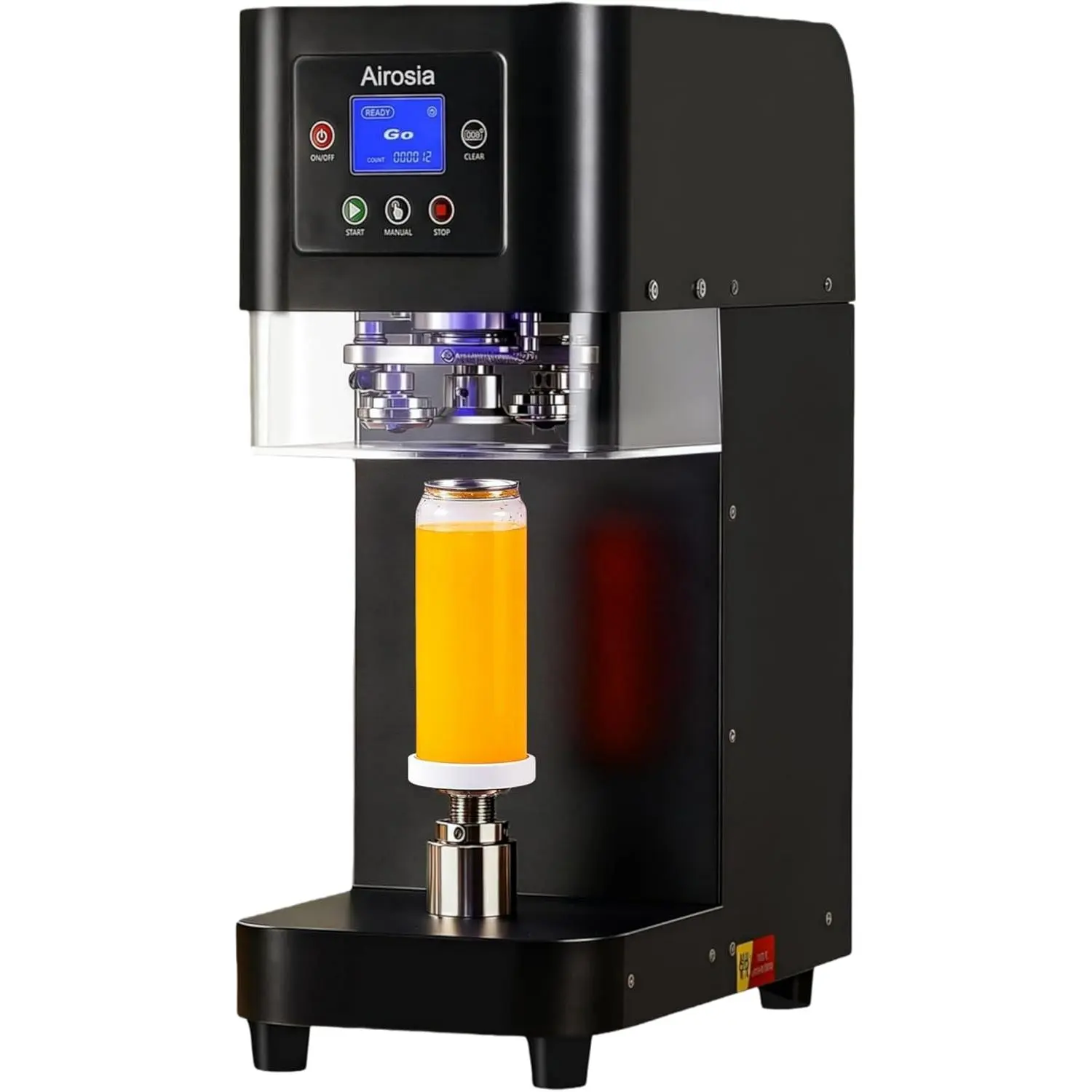 Commercial Automatic Can Sealer Machine with Stronger Motor - Height-Adjustable Electric Sealer for 5.5" Aluminum & Plastic Beverage Cans, Bubble Tea Cups, Dessert Shop & Restaurant Use, Wide Compatibility