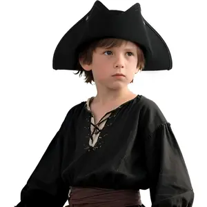 Kids Pirate Hat Colonial Tricorn Hat Halloween Adult Revolutionary War Costume Accessories Halloween and Fall Festival Accessories black pirate hat  toad hat ·Leather pirate hatTikTokShopBlackFriday