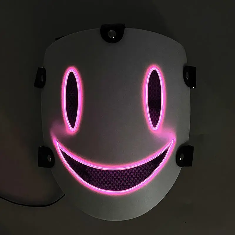 Japanese Anime Cosplay Face Mask Neon High Rise Invasion Mask LED Glowing Mask Sky invasion Masquerade Cosplay Prop Japanese Anime Cosplay Face Mask Neon High Rise Invasion Mask LED Glowing Mask Sky invasion Masquerade Cosplay Prop