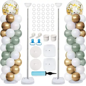 81 Inch Freely Bendable Balloon Arch Kit Half PVC Stand with Stable Water-Filled Base Easy Assemble Reusable for Birthday Wedding Party Decorations