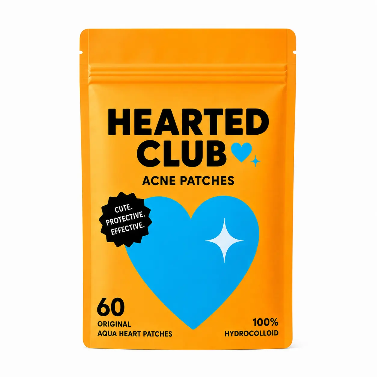 HEARTED CLUB Aqua Blue Heart Hydrocolloid Patches (60 Count)