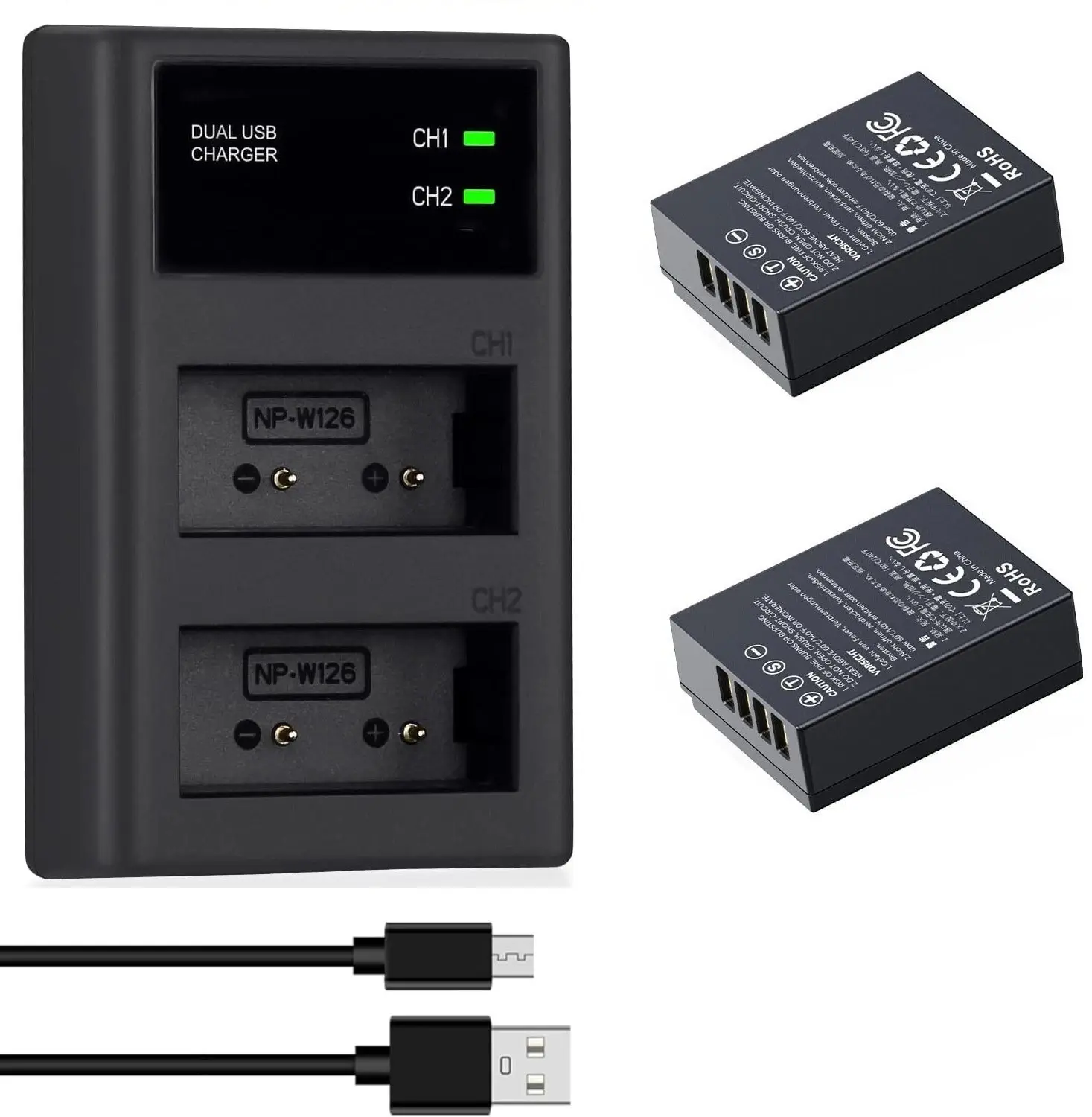 NP-W126 NP-W126S Battery for Fujifilm XM5 X100VI X100V XS10 XT30 XE4 2x 1300mAh NP-W126 NP-W126S Battery for Fujifilm XM5 X100VI X100V XS10 XT30 XE4 2x 1300mAh