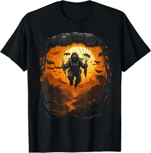 100%cotton Parachuting Extreme Sport Skydiving Costume T-Shirt Top Vintage