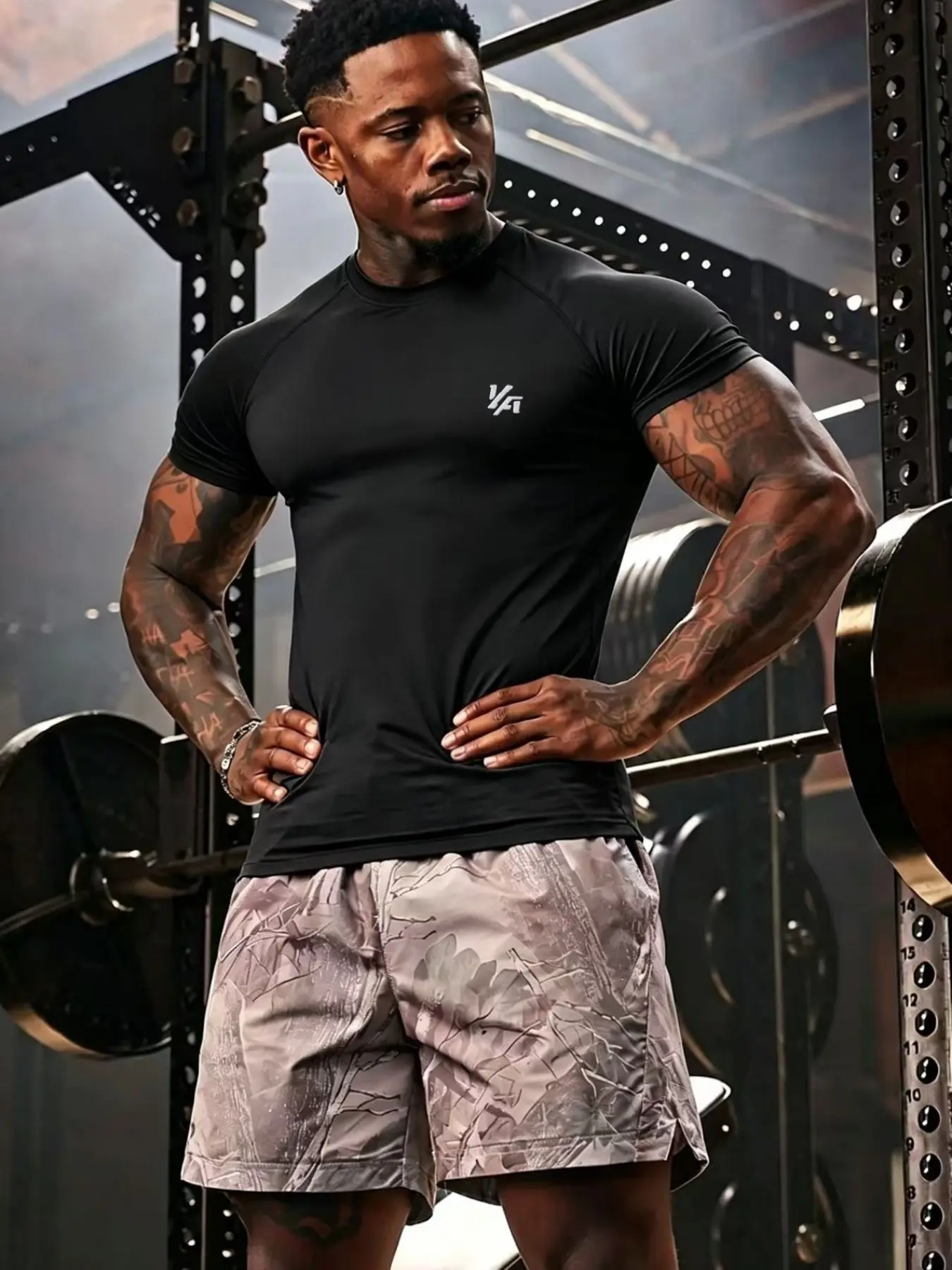 Men's Fitness Top, Casual Running Quick-Dry Breathable Tight Fit Short Sleeve T-Shirt, Gym Training, Night Run, Daily Wear, Comfortable, Sporty T Shirt, Fitness Shirts, Dry Fit Tees