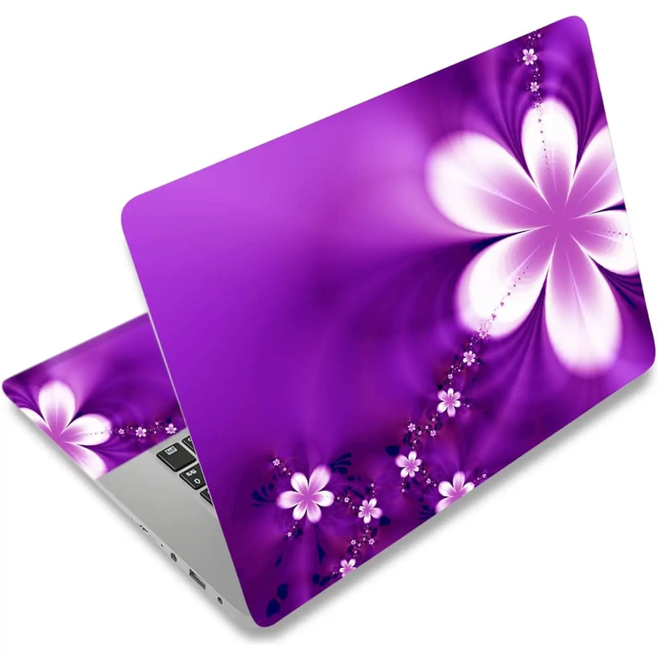 Purple Laptop Stickers & Protective Cover, Compatible with 11.6/13/13.3/14/15/15.6 Inch Netbooks & Notebooks, Model FY-NEK-13