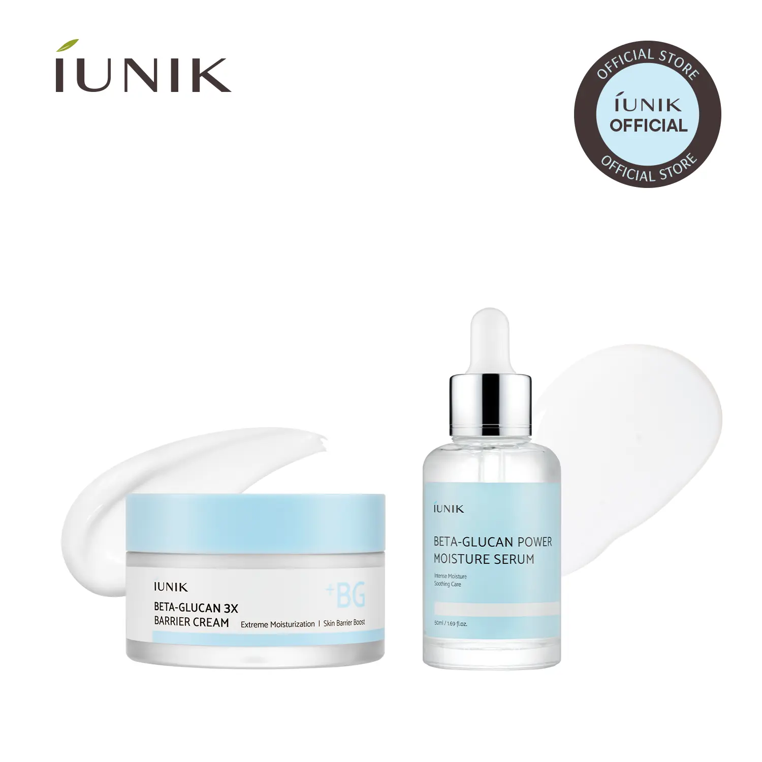 [IUNIK Official] Beta Glucan Barrier Recovery Duo | Beta Glucan Serum & 3x Barrier Cream | summervibes