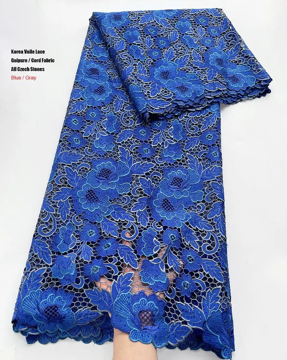 Korea Soft Voile African Fabric 5 Yards for Crafting Fashion Styles High-Quality Soft Texture Versatile Use Ideal for fashion Designers. Projects.