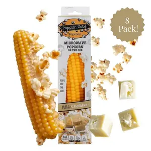 Poppin' Cobs Microwave Popcorn with White Cheddar Seasoning (Pack of 8)