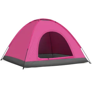 3-4 Person Camping Dome Tent Pink accessory camp tools tarp