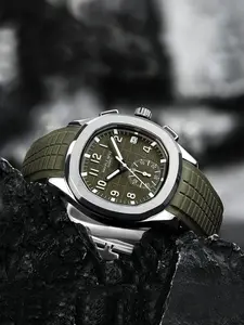 NAVIFLZ NFVZ Mens Watches 2025 Quartz Watch For Man Miyota VD53 Japan Movt Steel Silver Green Waterproof Relogio Masculino Stainless Steel Watch Durable Watch Stainless Steel Wristwatch