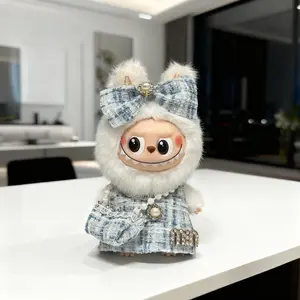 Labubu Doll Clothes 3 Piece Set French Style Suit for 4th Gen 10cm Dolls Fashionable Classic Cute Princess-style Autumn Winter Christmas Gifts lifelike doll clothing lover Clothing and Accessories Set elegant outfit labubu set