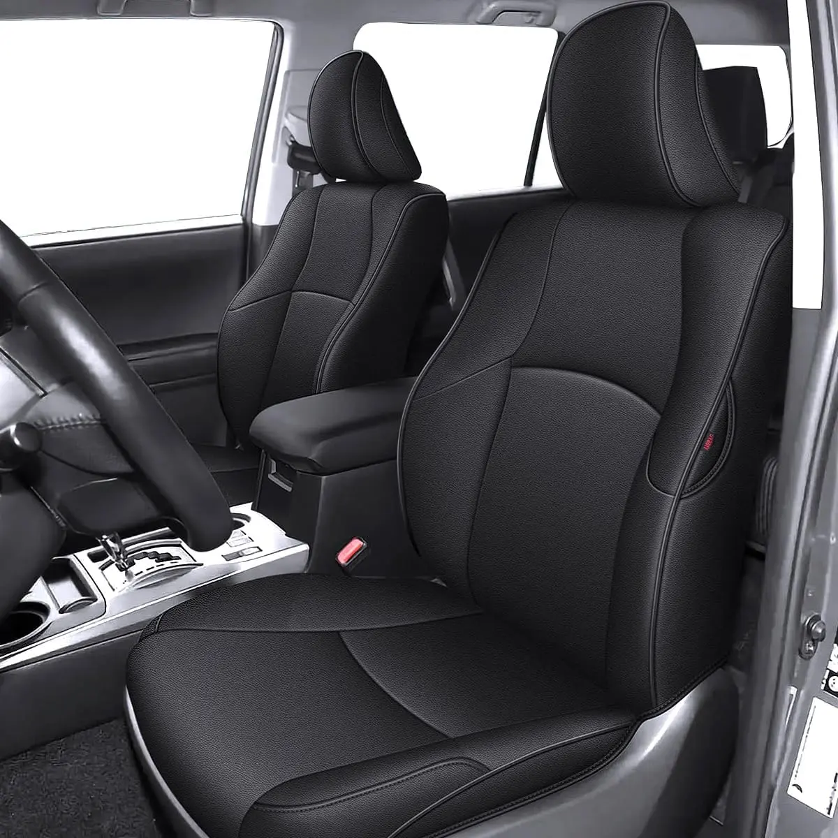 7-Seaters Faux Leather Car-Compatible Seat Cushions for Toyota 4Runner 2011-2025, Full Set Black with Headrest Cushions, 3D Modeling Design, Premium Material, Anti-Slip, Easy Install, Easy to Clean, Complete Interior Protection