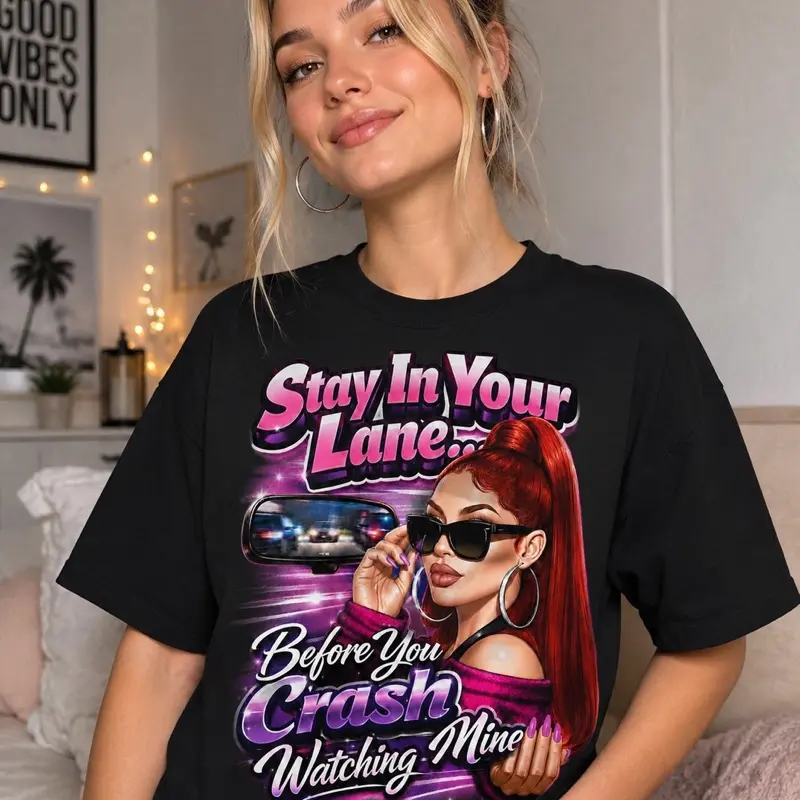 100%cotton stay in your land Casual Costume T-Shirt Everyday Womenswear