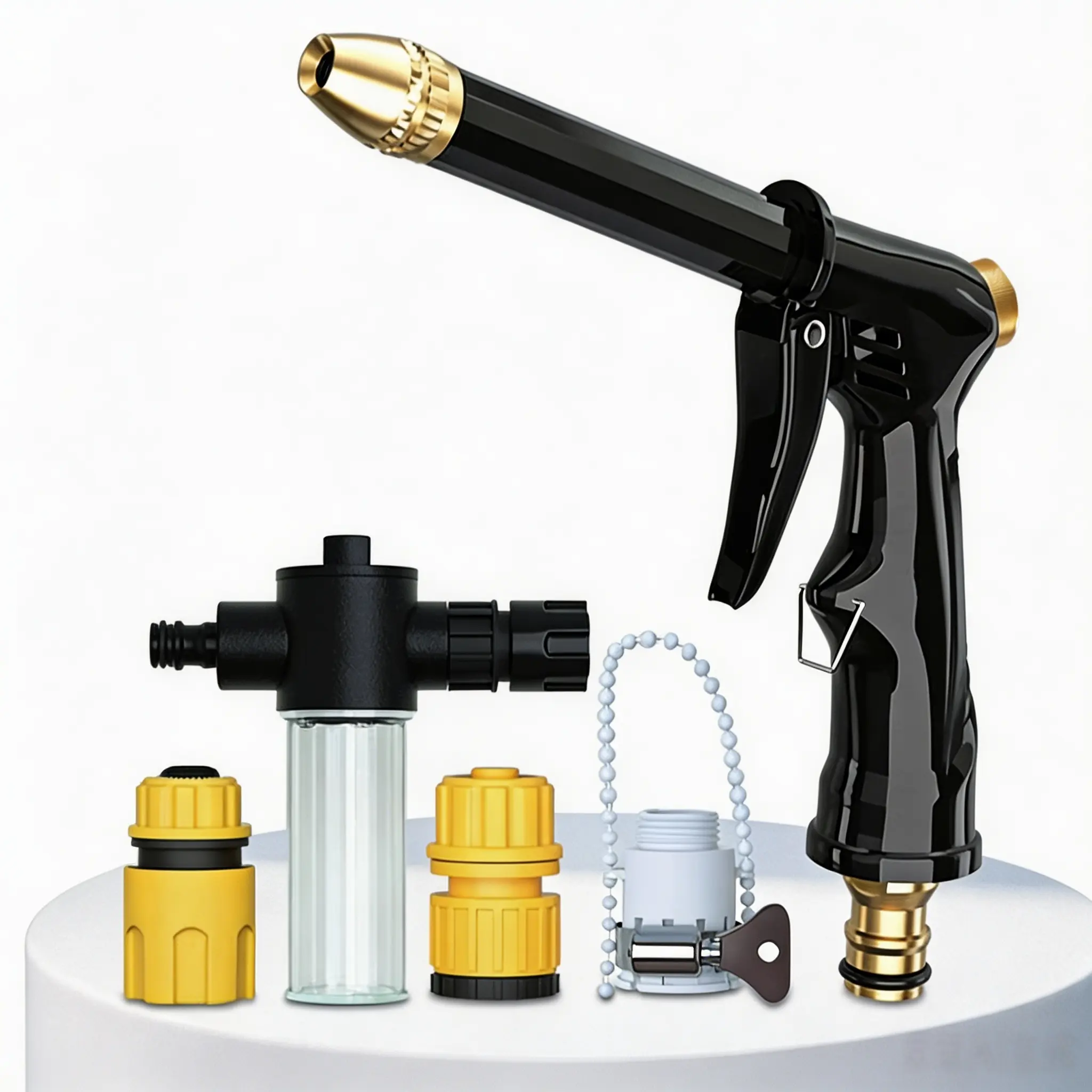 Portable Garden Hose Sprayer High Pressure Long Handle Wand Lightweight Outdoor Cleaning Tool for Auto Detailing Irrigation Practical Gift Ideas for Car Owners New