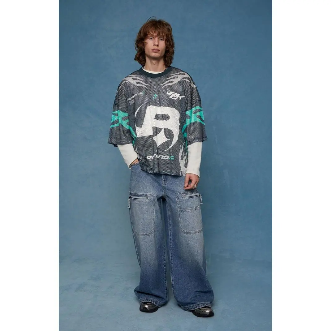 Pacsun Men's Ryder Ultra Baggy Jeans ZipperedÂ Medium Blue