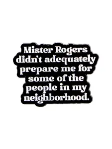 Mister Rogers Creative Letter Brooch, Zinc Alloy Cartoon Quote Design Badge, Personalized Party Accessory for All Seasons, Pinbadges