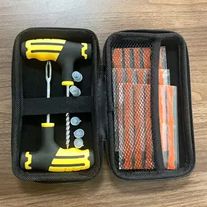 23pcs Car Tire Repair Kit, Tire Blowout Plug Tool, Emergency Tire Strip Mixing Glue Repair Tool Kit, Tire Inflator, Tire Inflator, Tire In, Puncture Repair Kit