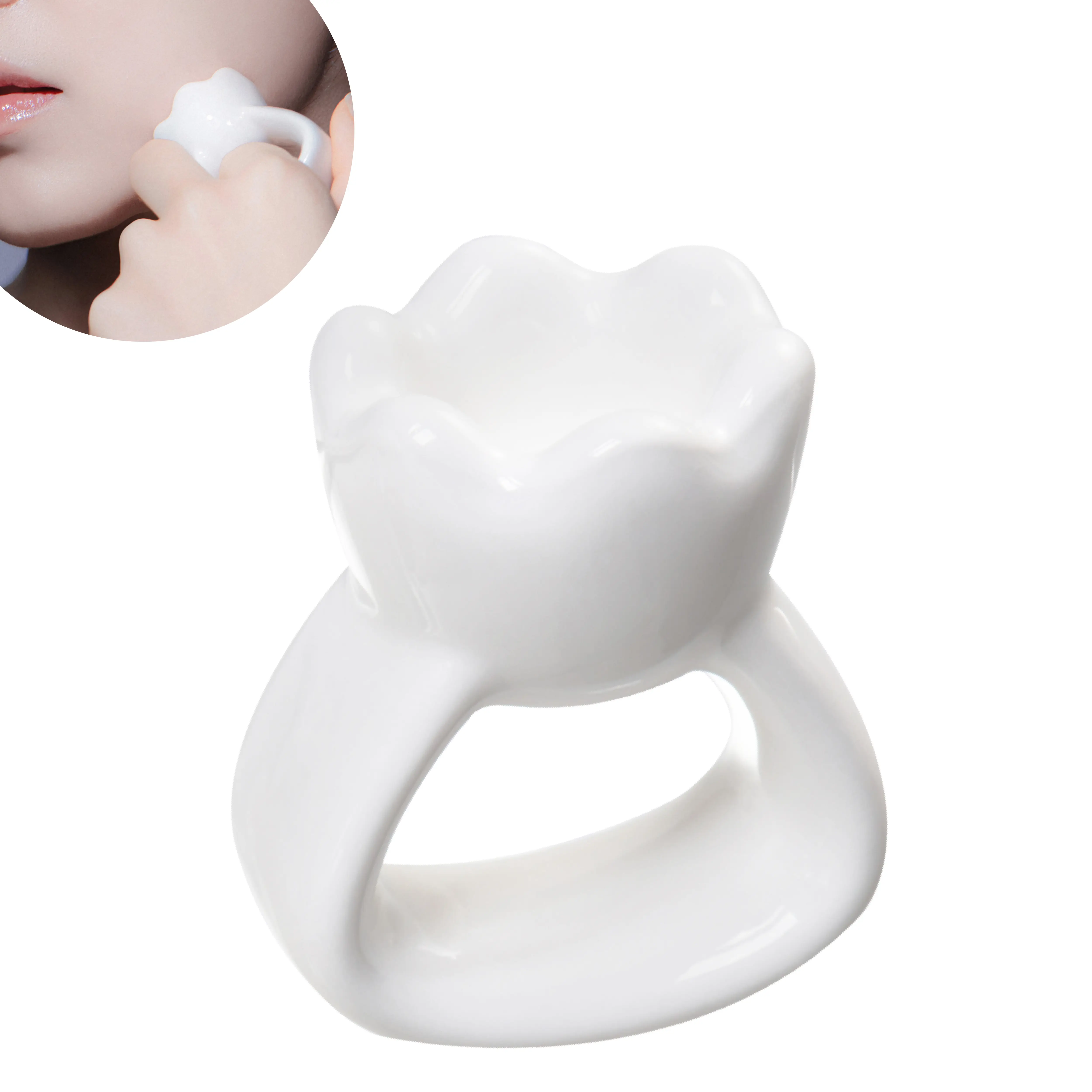 [HAUA] Ring Gua Sha | Premium Natural Ceramic Face & Body Massager | Lymphatic Drainage Tool | Sculpting & Depuffing | Korean Beauty Essential