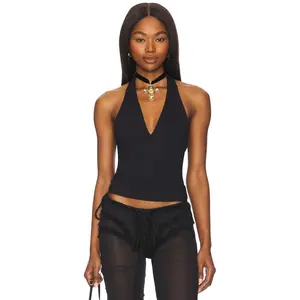 Free People Still Here Halter Top in Black