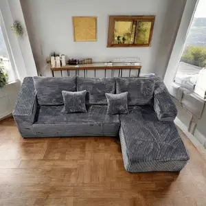 105''L-Shape Modular Sectional Couch Sofa, Boneless Sectional Couch Compressed Corduroy, Modern Sleeper Sofa for Living Room, Space-Efficient Design Convertible Corduroy Sectional Couch(2 Packages Shipping)