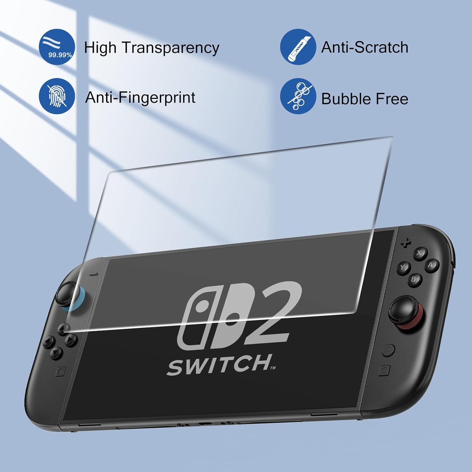 Switch 2Switch 2 Accessories(2025), Protective Case with Screen Protector, Switch 2 Transparent Cover with Protective Film and Grip Cover,AntiScratch and Shock Absorption ﻿