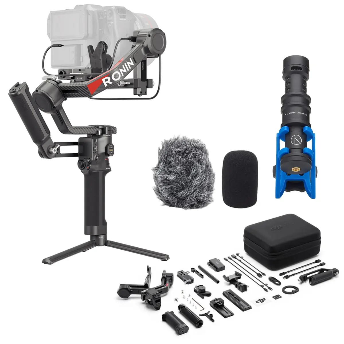 DJI RS 4 Pro Combo 3-Axis Gimbal Stabilizer for DSLR/Cameras - Native Vertical Shooting, 4.5kg Payload, Image Transmitter (Image Txtr), Focus Pro Motor, Condenser Mic, Bluetooth, Cable & Accessories