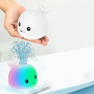 Whale Design Baby Bath Spraying Toy, Cute Cartoon Whale Design Bath Toy with Light & Music, Fun Water Toy for Kids, Bath Time Entertainment