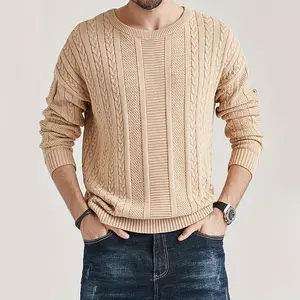"Premium Men's Cable Knit Sweater - Durable, Soft Fabric & Timeless Style " Knitwear Menswear