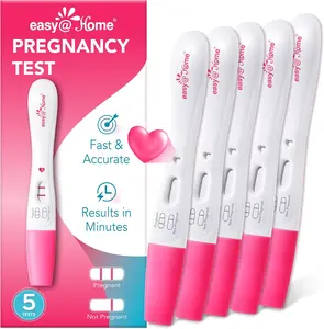 Easy@Home Smart Timing 5 Pack Pregnancy Test: Early hCG Detection - Fast Results & Easy to Use At-Home Tests with Love Heart Indicator for Women
