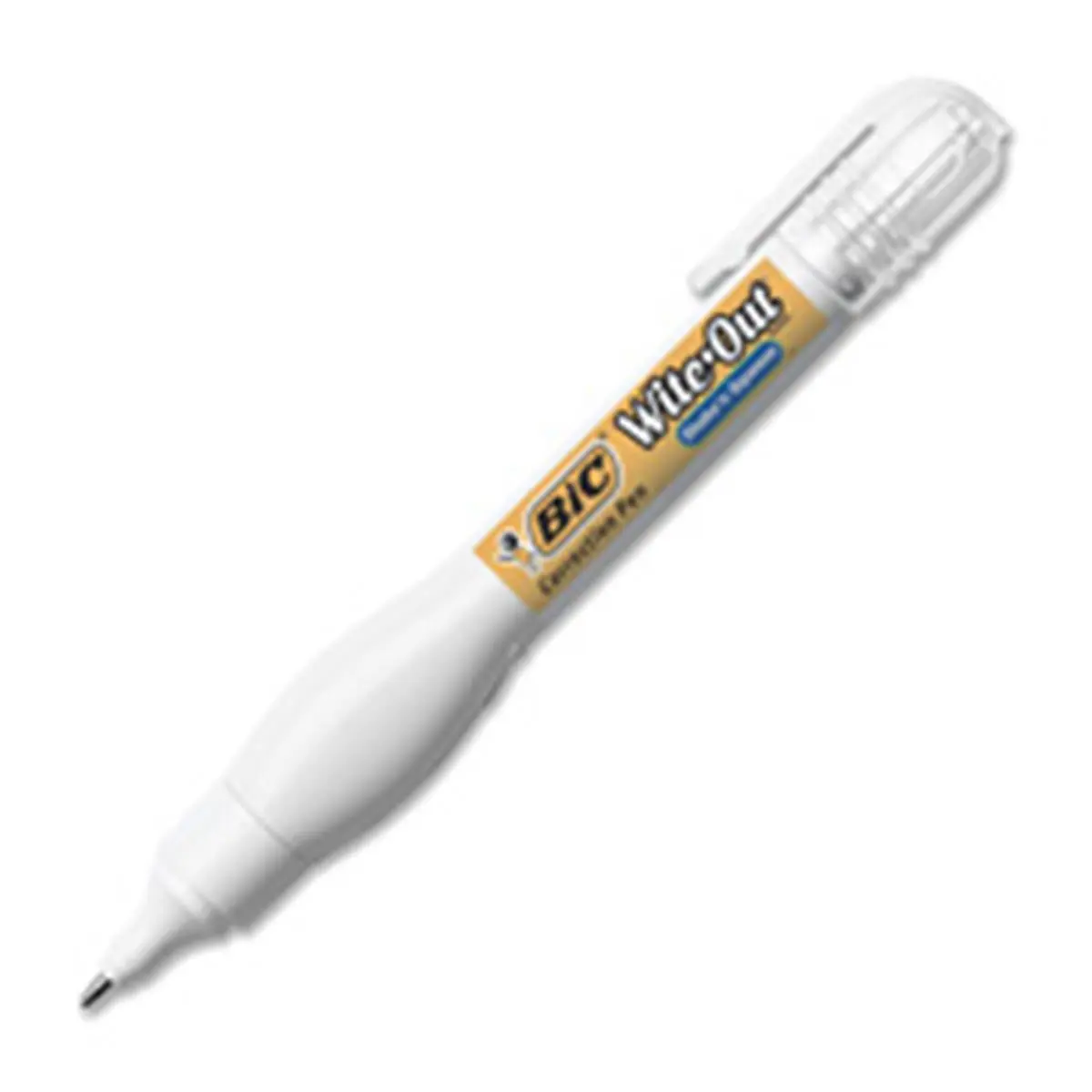 Bic Needlepoint Tip Correction Pen - 8ml White All-Purpose Correction Fluid, Cap Clip, Soft Squeezable Body, Fast Drying, Easy to Use, High Precision, Premium Coverage, Smooth Finish, Neat Application