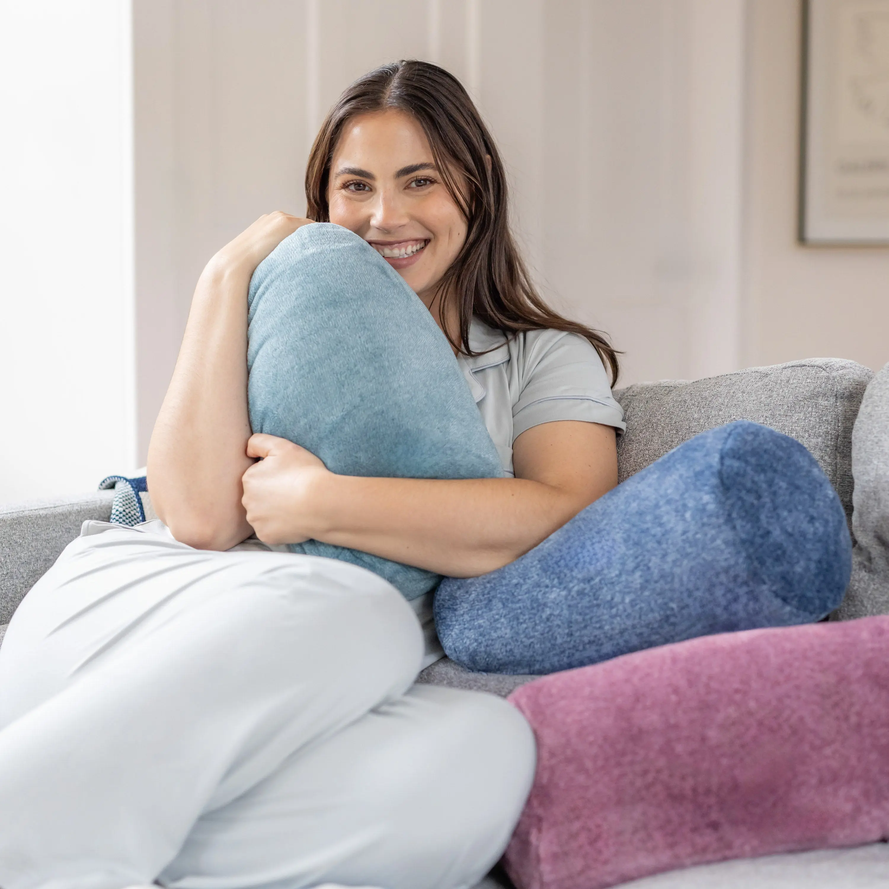 Berkshire EcoThread VelvetLoft Neck Roll Pillow, Soft Plush Bolster Support Pillow for Bed, Sofa and Travel, 13.5" x 7.5", Oeko-Tex Certified