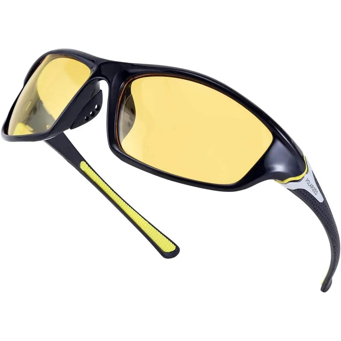 FEISEDY Men's Classic UV Polarized Sports Sunglasses - Running Sunglasses, Sport Shades, Yellow Lenses for Night Driving, Cycling B2674