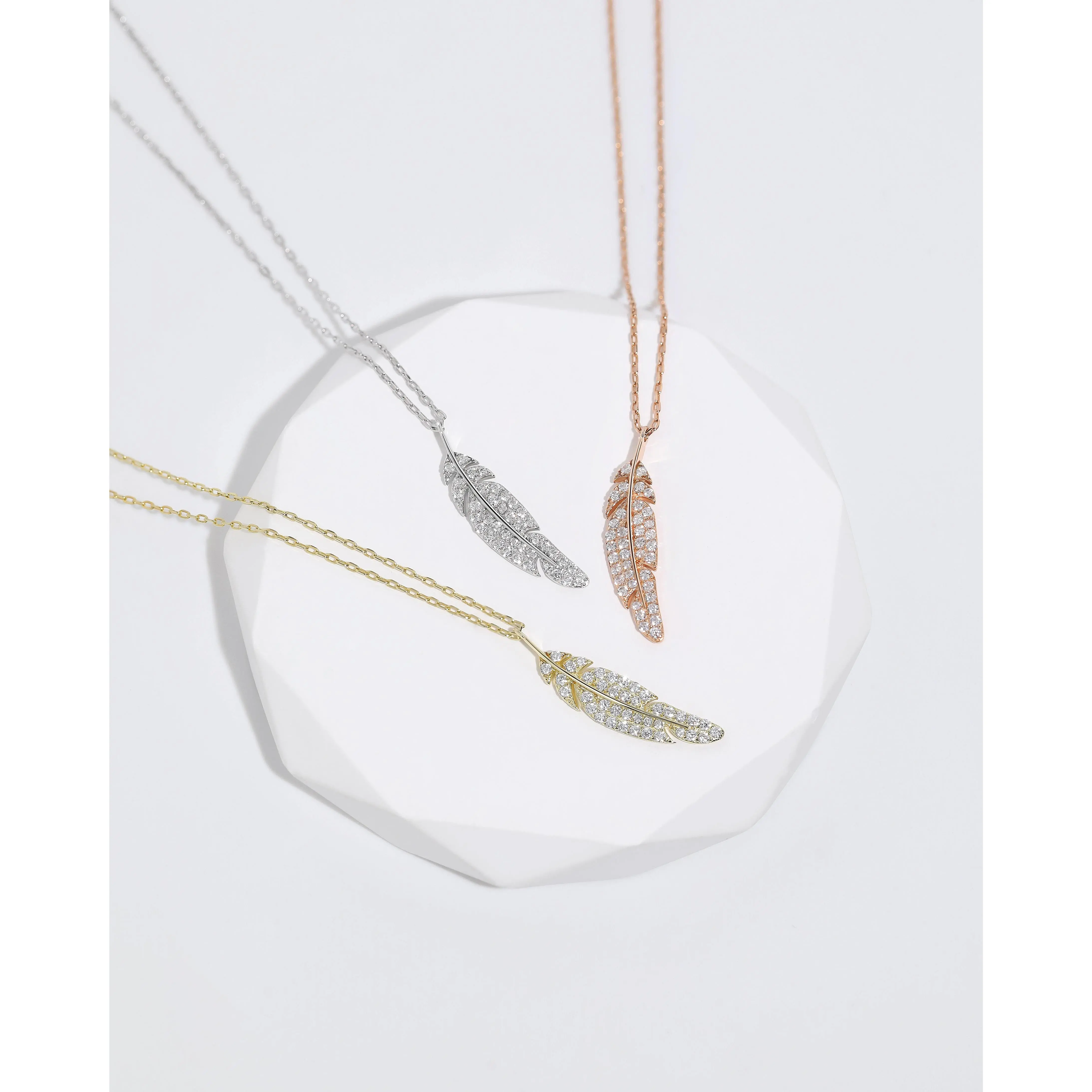 S925 Sterling Silver Dainty Feather Necklace