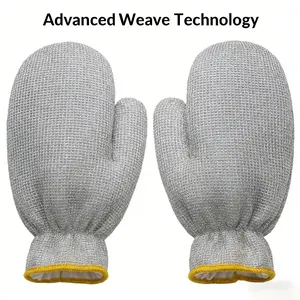 Camping Kitchen Scrubber Gloves, Heat Insulation Anti-Scald Silver Wire Dishwashing Gloves, Ultimate Heavy-Duty Cleaning Gloves for Camp Cookware, Gentle on Hands