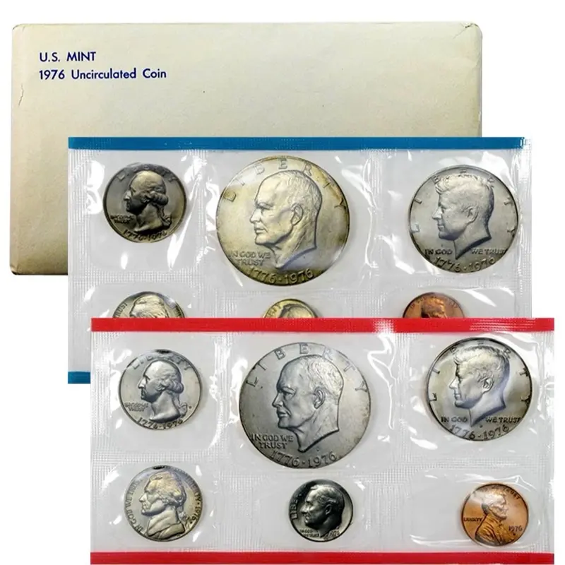 1976 Bicentennial UNCIRCULATED Genuine U.S. MINT SET ISSUED BY U.S. MINT P,D Minted Coins 12