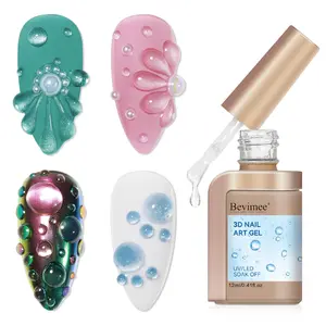 3D Nail Gel, 12ML Clear Sculpting Gel for Nail Art, Water Droplet Gel Nail Rain Drop Effect, for Nail Design, Nail Carving, Nail Painting, Rhinestone Glue Gel, Soak Off Manicure DIY Home