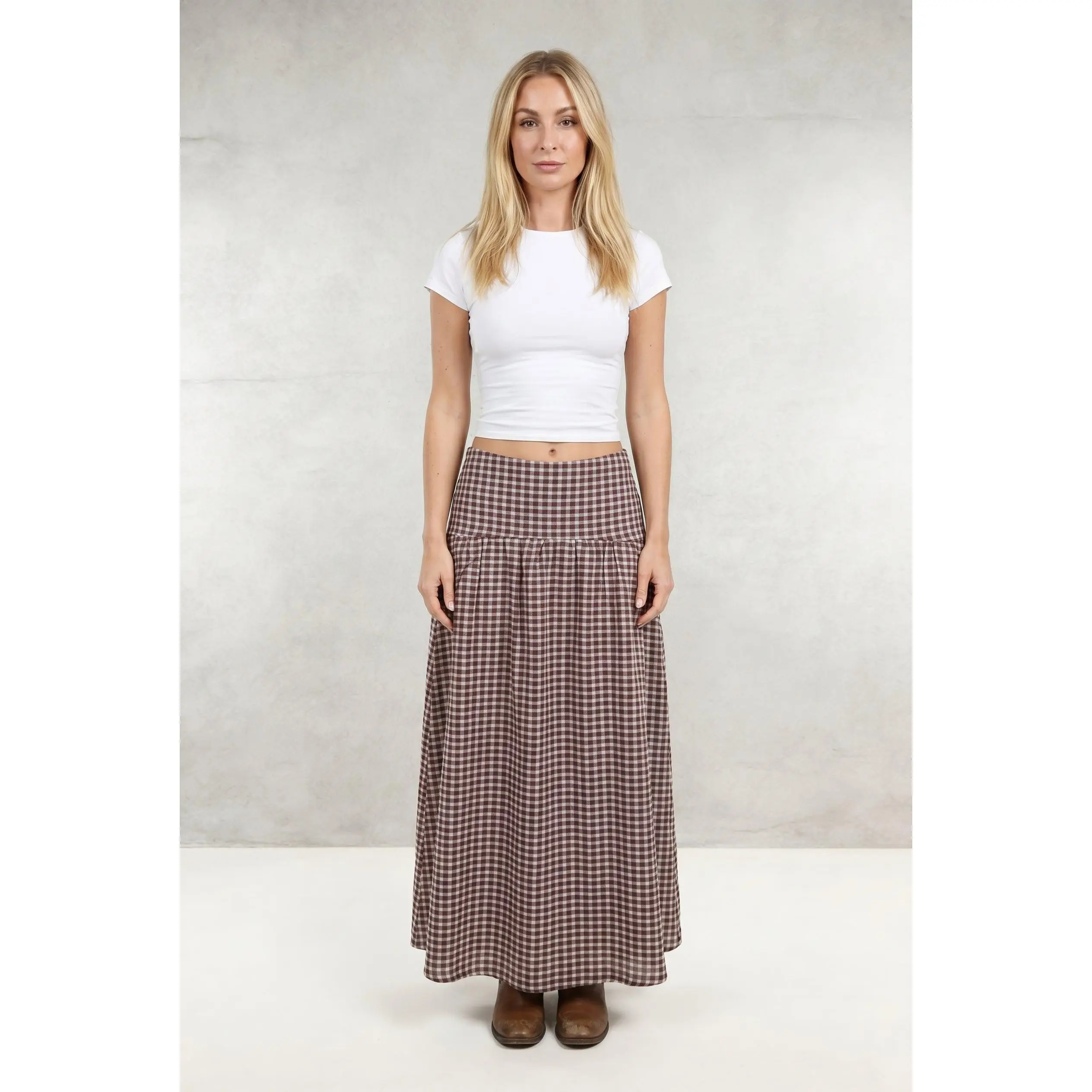 High Waist Gingham Skirt High Waist Gingham Skirt